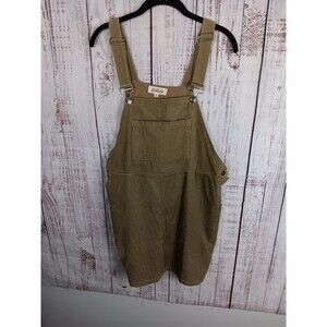 Listicle Corduroy Bib Overalls Skirt Girls Size Large Green